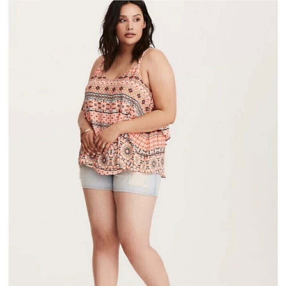 Torrid Mosaic Print Tier Crisscross Cami